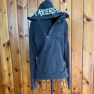 Fox racing Charcoal Gray Hoodie women’s quarter zip hoodie size medium Fox rider
